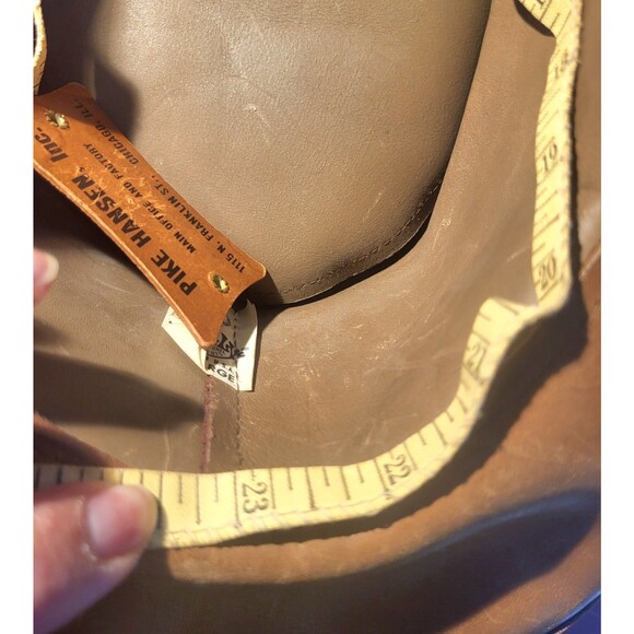 Vintage Skullys Henschell Weathered Suede Hippie Boho Outback Hat USA Large - Picture 12 of 16